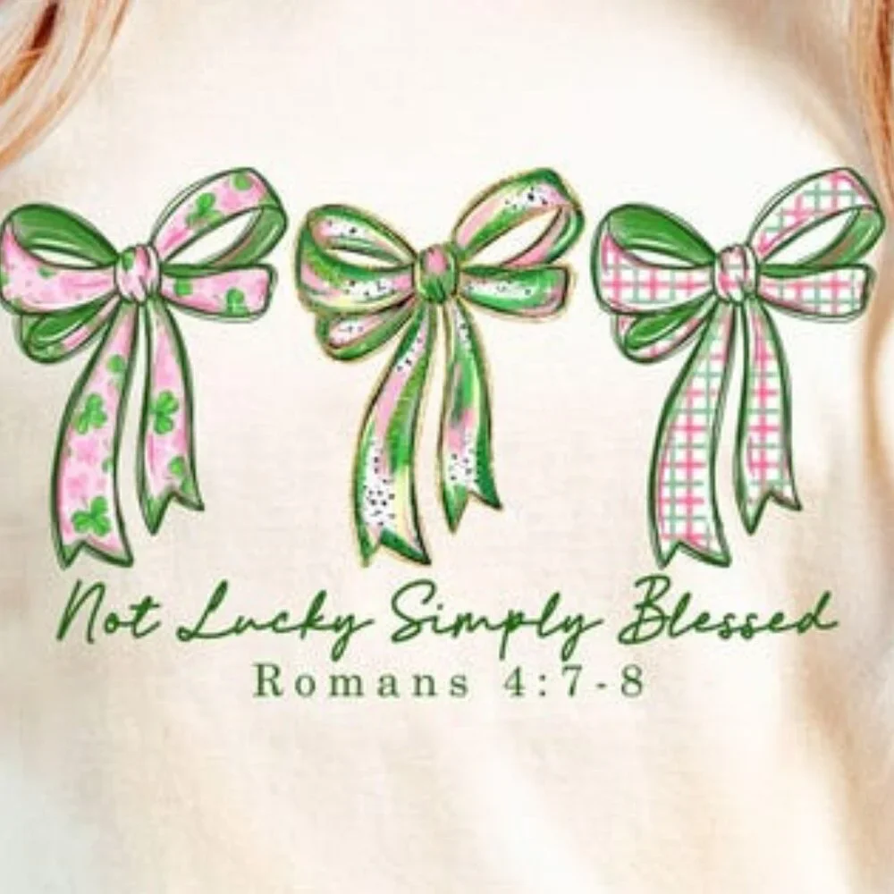 Not Lucky Simply Blessed Shirt, Christian St Patrick Day Tee - Picture 2 of 3